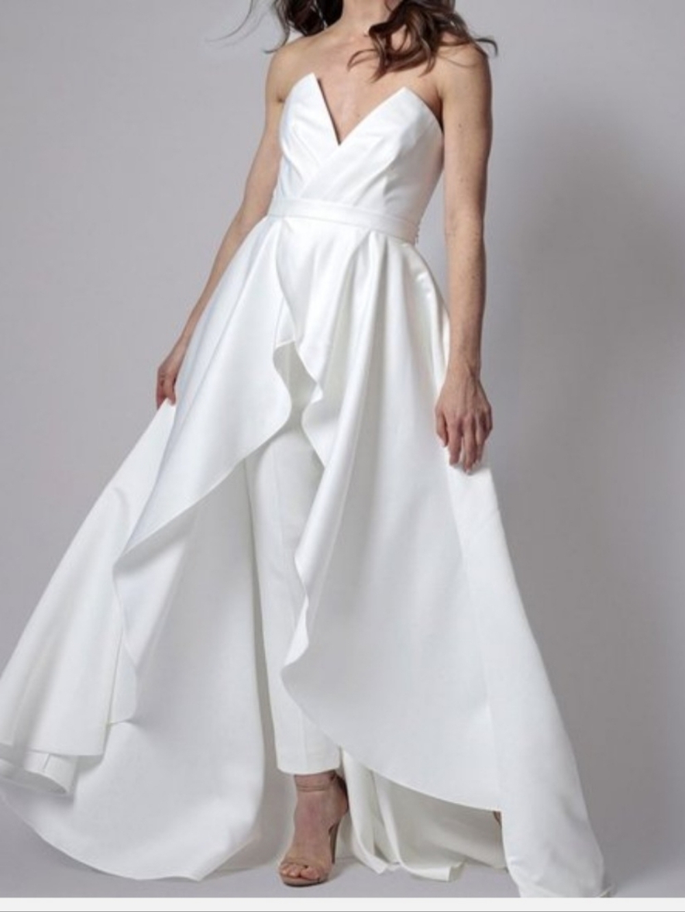 JAYGODFREY Ivory High-Low Ruffle Skirt